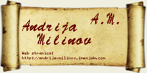 Andrija Milinov vizit kartica